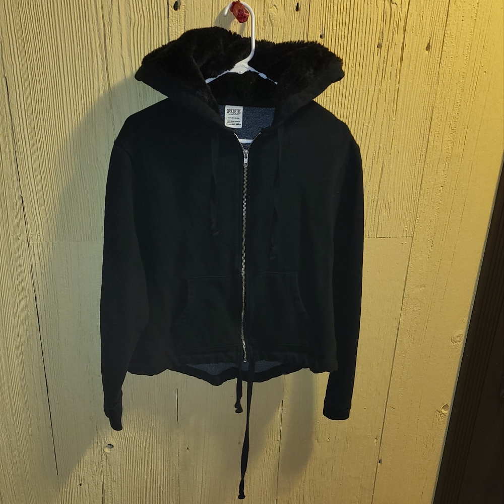 2 For $30 EUC Pink Victoria Secret zip up hoodie